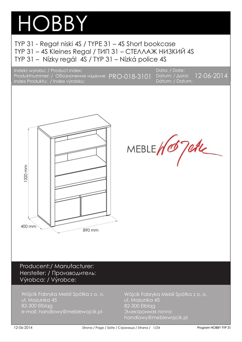 Meble Wojcik HOBBY PRO-018-3101 Assembly instructions