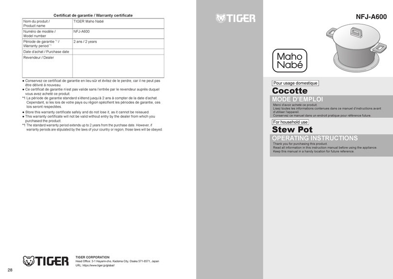 Tiger Maho Nabe User manual