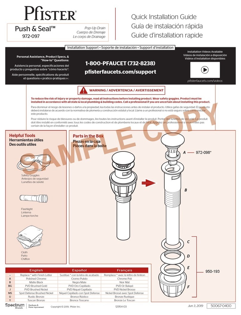 Pfister Push & Seal 972-097 User manual