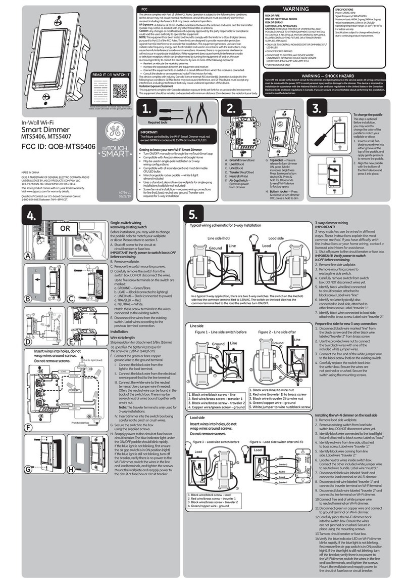 GE myTouchSmart MTS5406 User manual