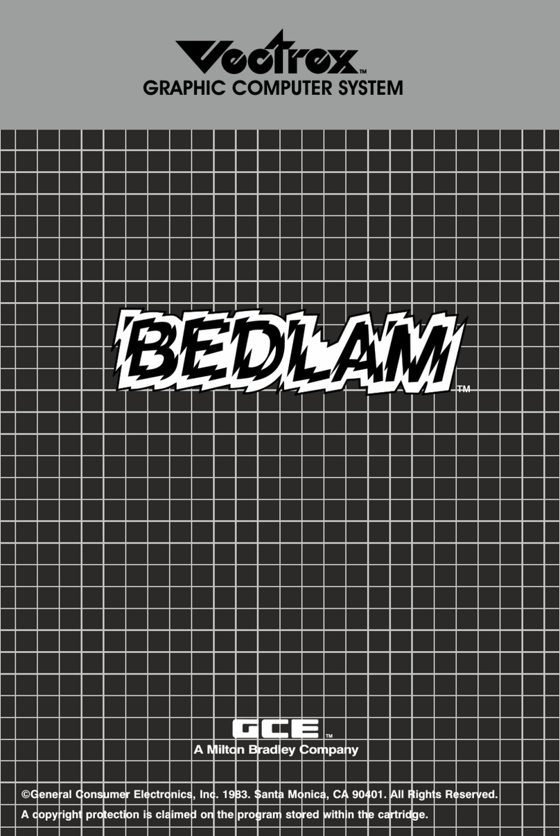 GCE Vectrex Bedlam manual GCE Vectrex Bedlam manual