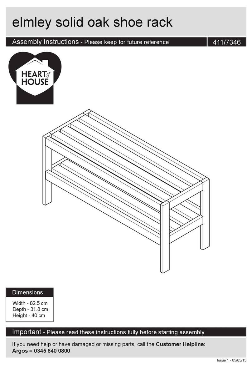 Heart of House elmley solid oak shoe rack 411/7346 Assembly instructions