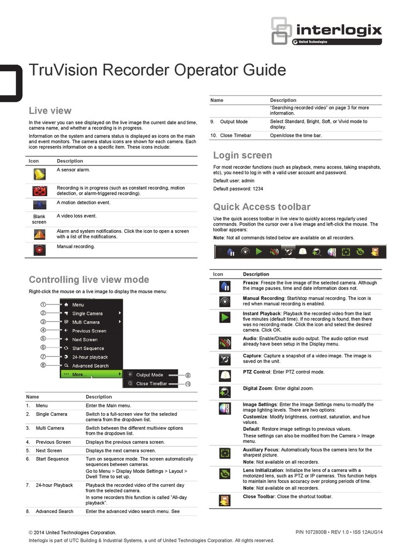 Interlogix TruVision Line Operator's guide