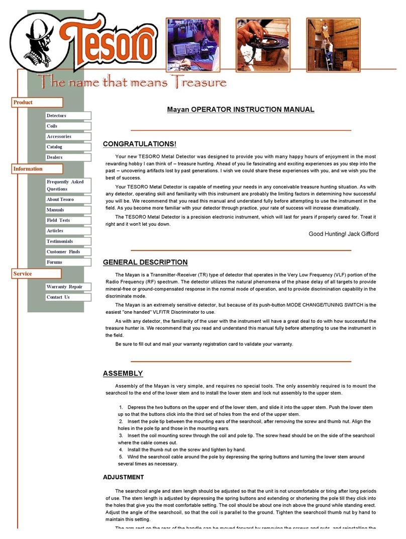 Tesoro Mayan instruction manual