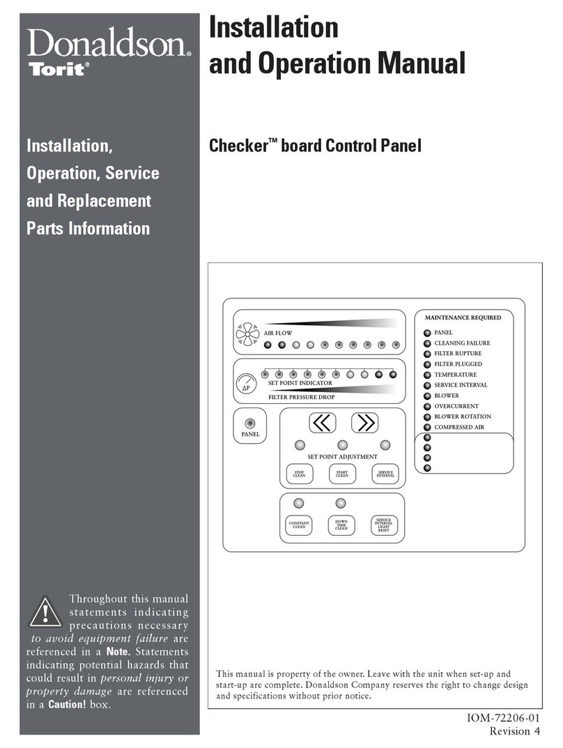 Donaldson Torit Checker board Installation, Operation, Service and Replacement Part Information