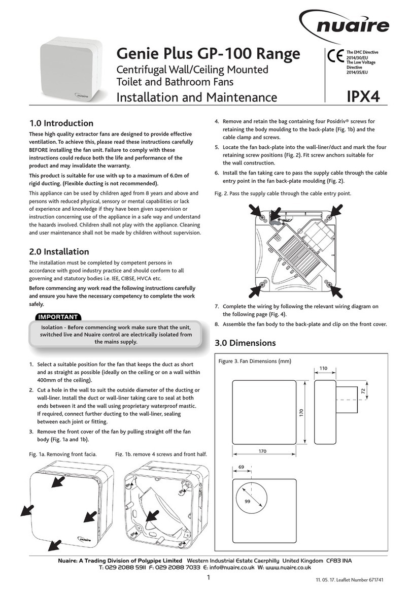 NuAire Genies Plus GP-100 Series Installation and Maintenance NuAire Genies Plus GP-100 Series Installation and Maintenance