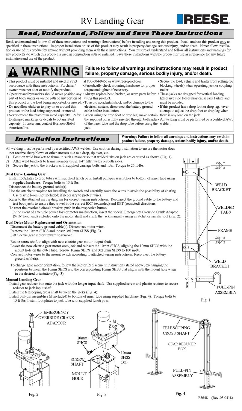 Horizon Global Reese 500708 quick start guide