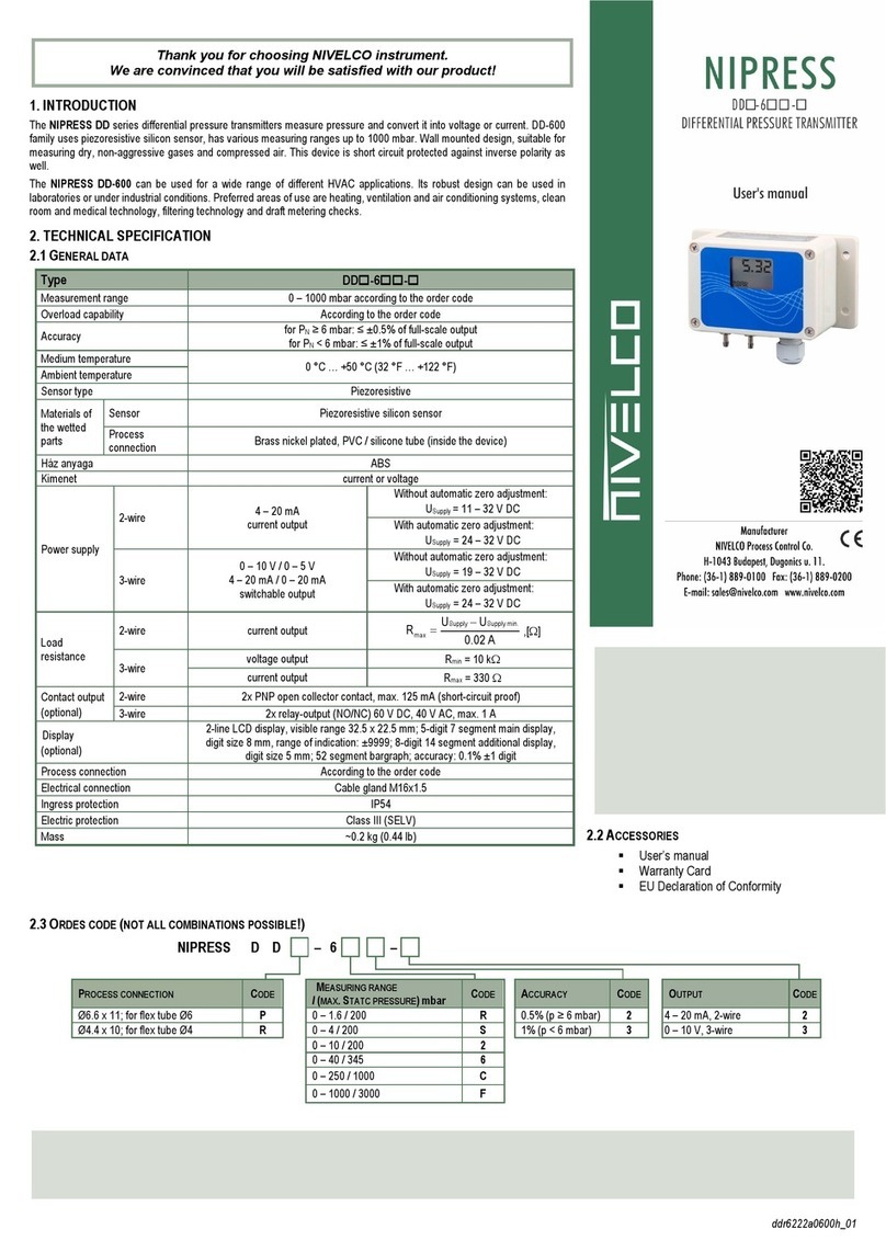 NIVELCO NIPRESS DD-6 Seies user manual