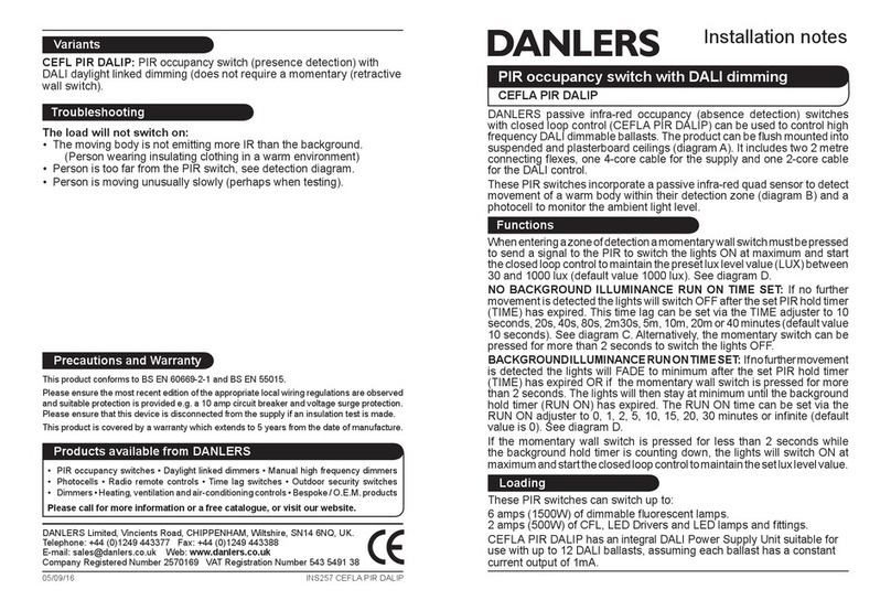 DANLERS CEFLA PIR DALIP Installation notes