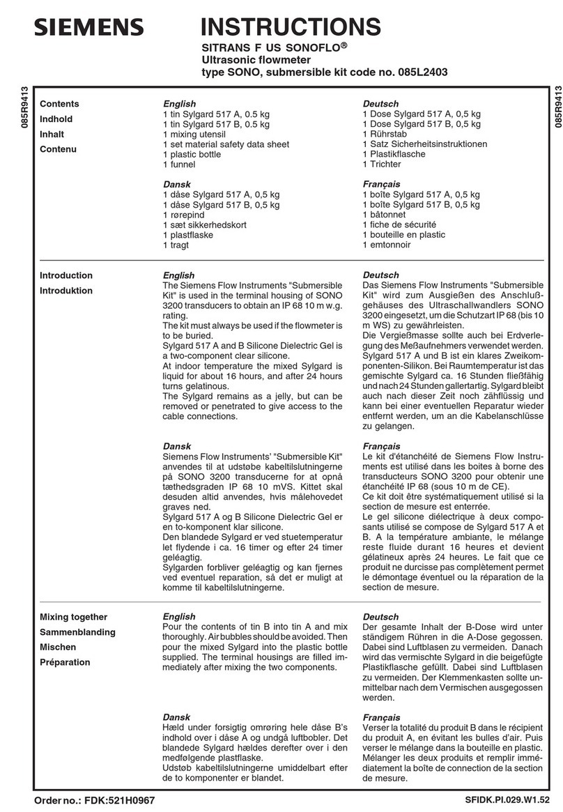 Siemens SITRANS F US SONOFLO instructions