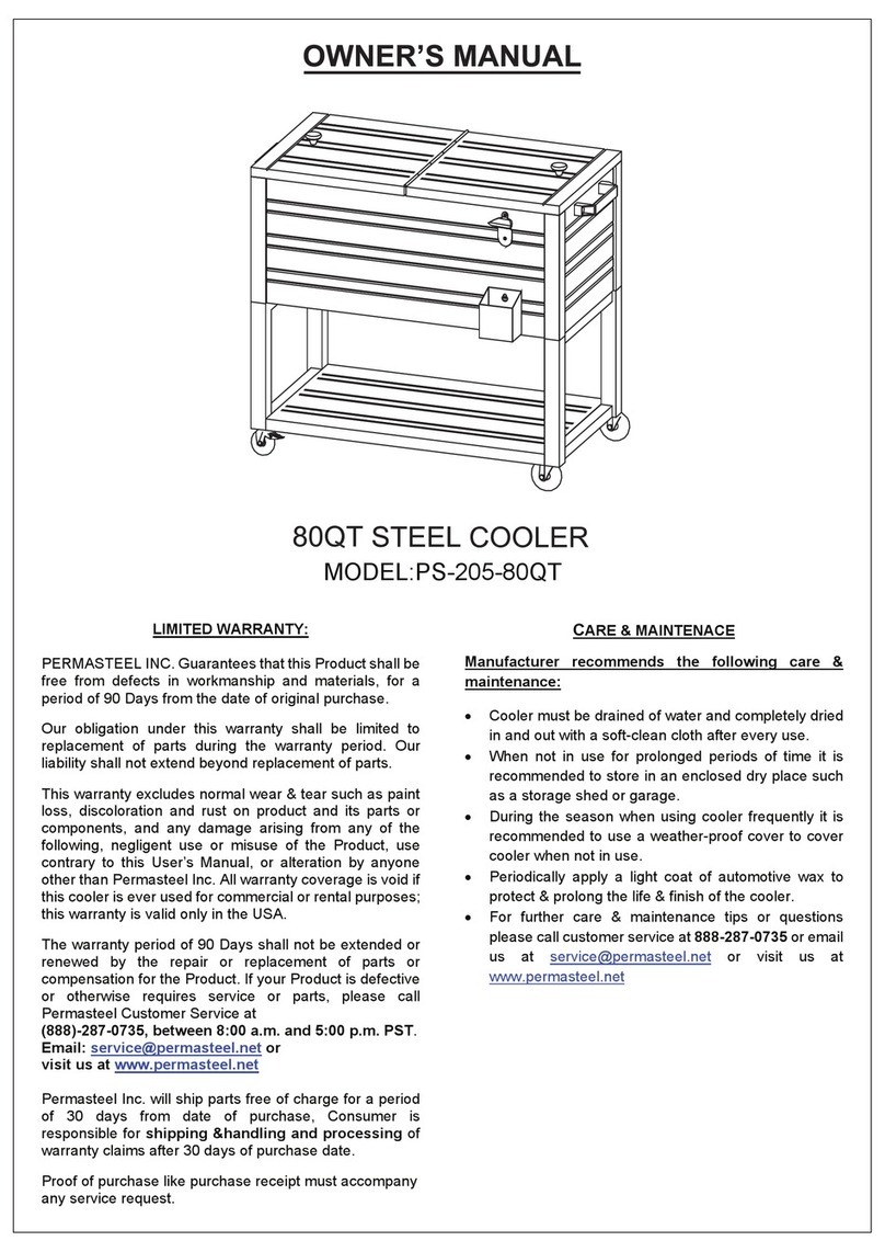 PERMASTEEL PS-205-80QT owner's manual
