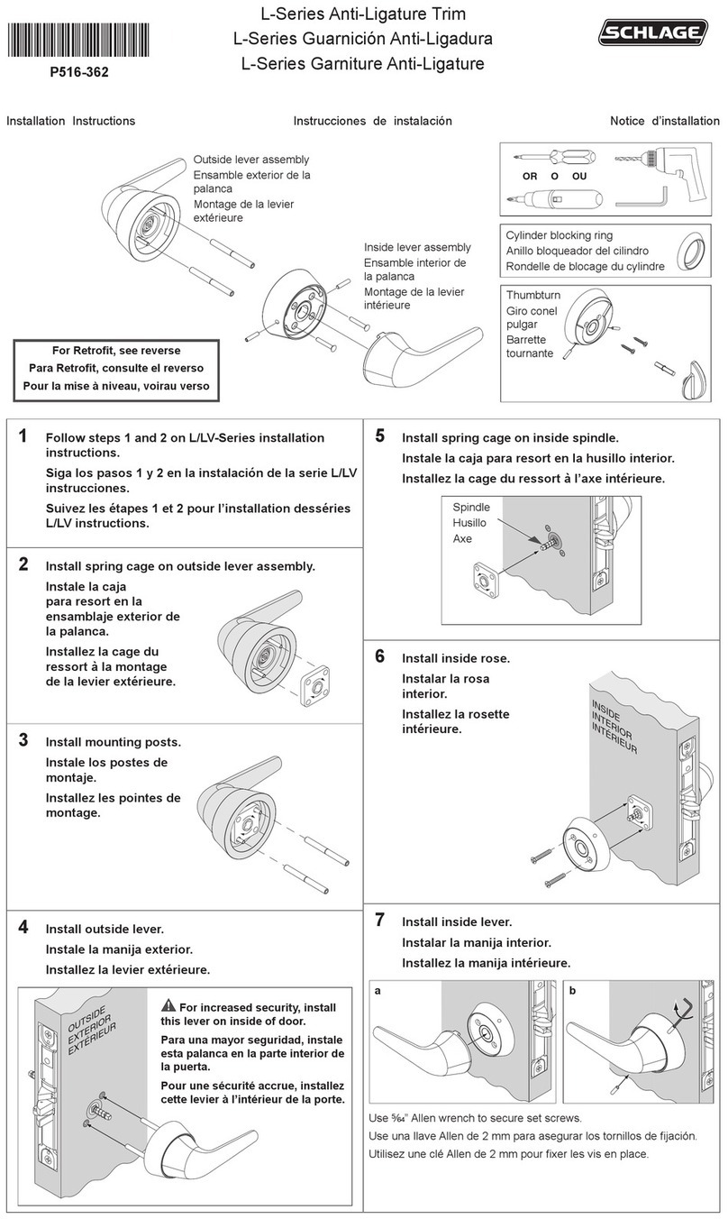 Schlage L-SERIES installation instructions