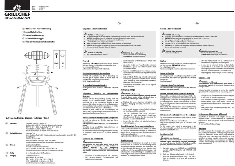 Landmann GRILLCHEF User manual