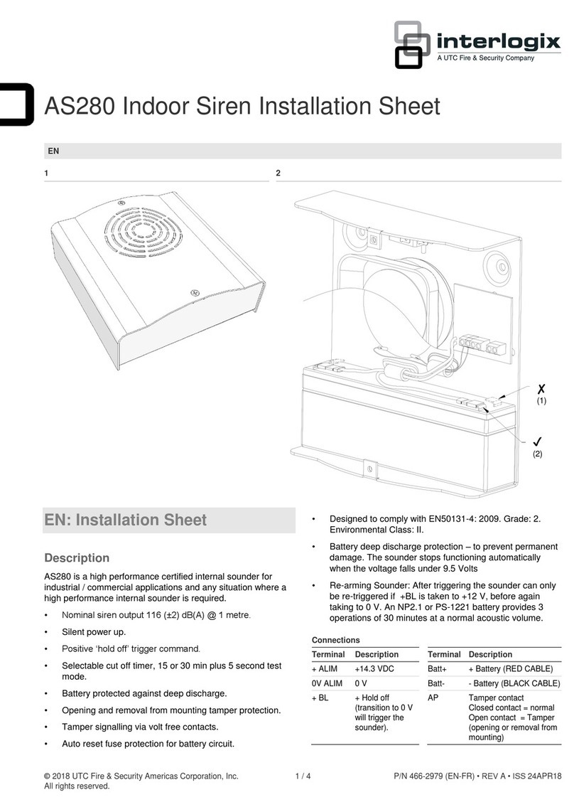 Interlogix AS280 Installation sheet