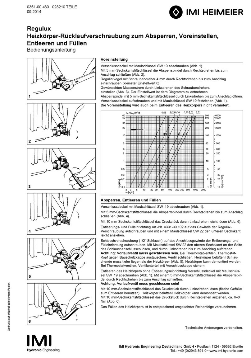 Imi Heimeier Regulux operating instructions