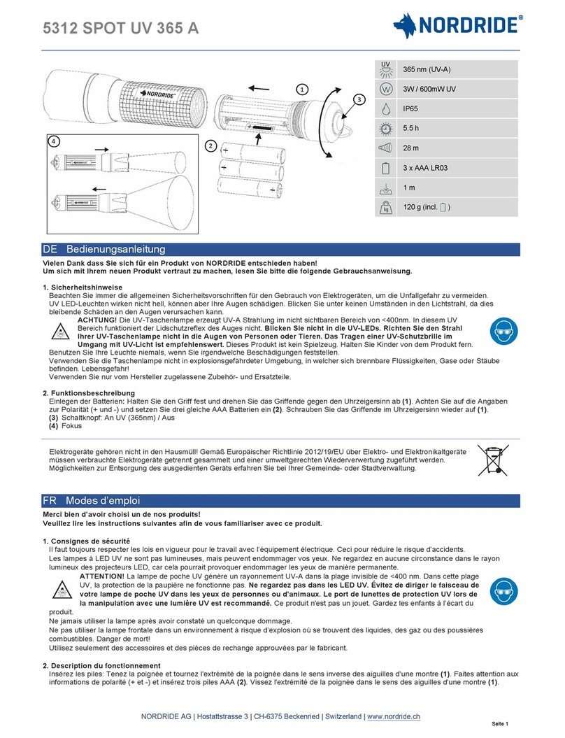NORDRIDE 5312 SPOT UV 365 A User manual