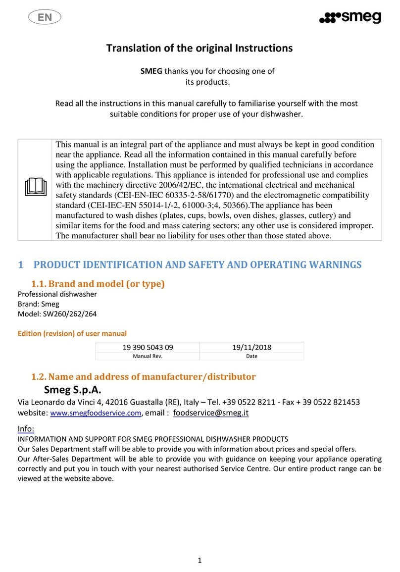 Smeg SW260 Translation of the original instructions