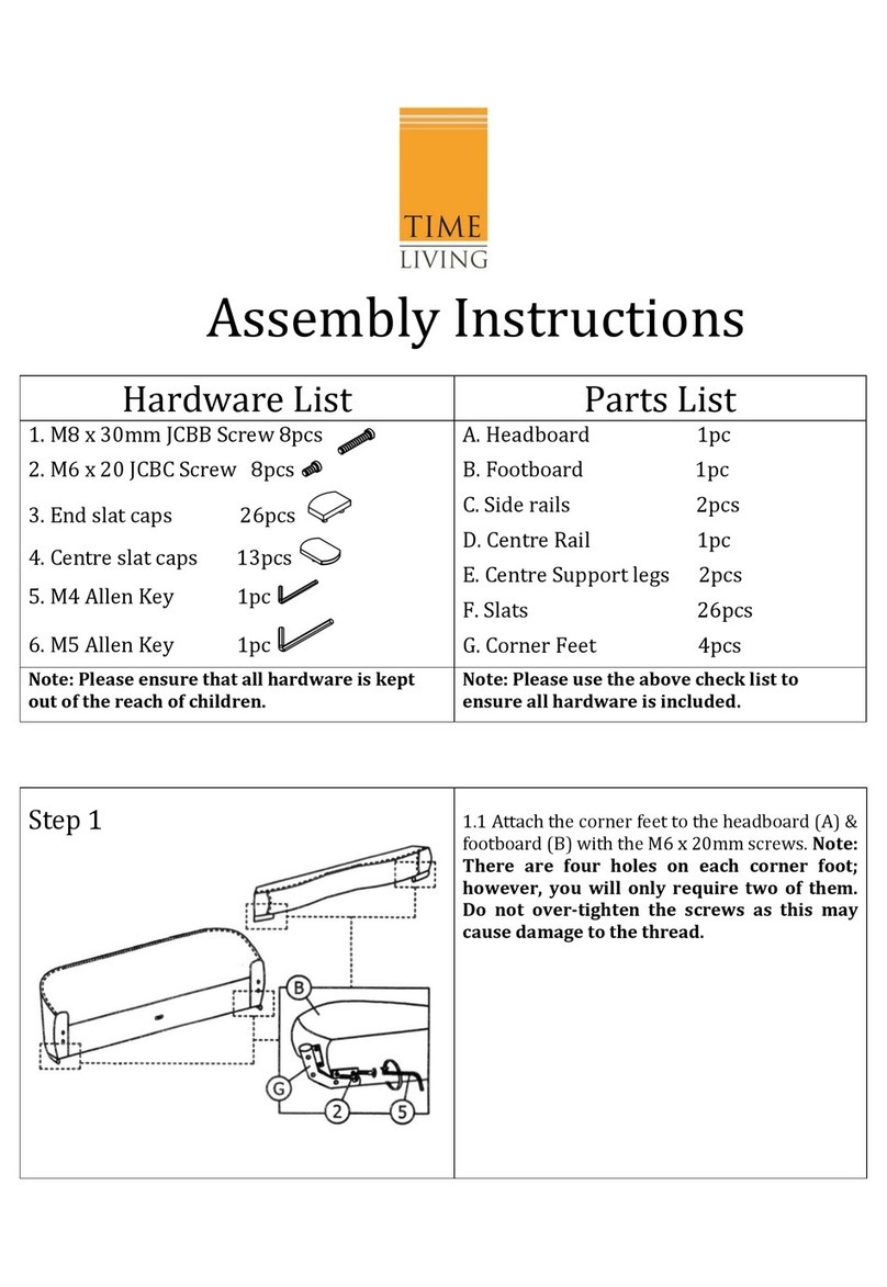 Time Living manhattan Assembly instructions Time Living manhattan Assembly instructions
