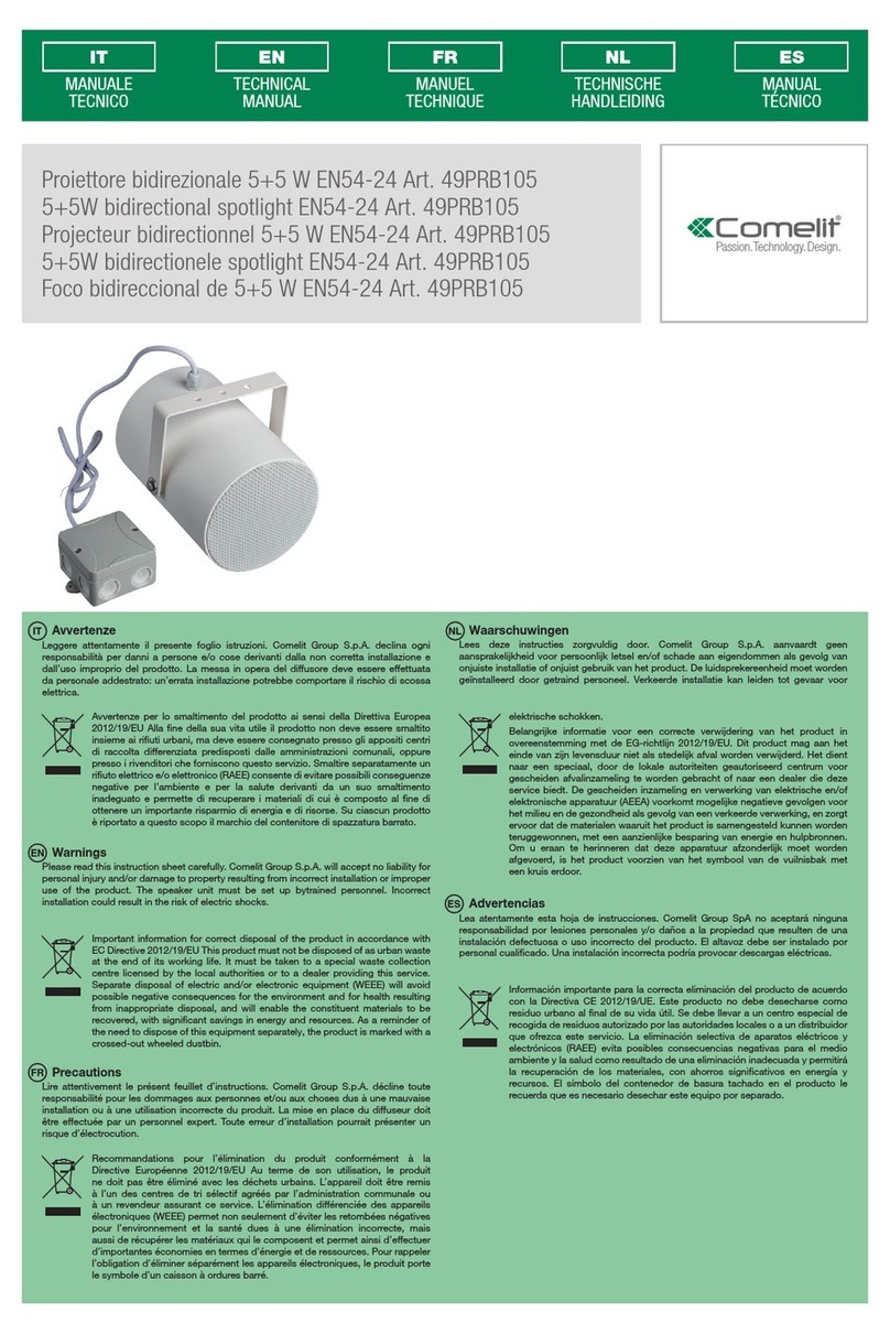 Comelit 49PRB105 User manual