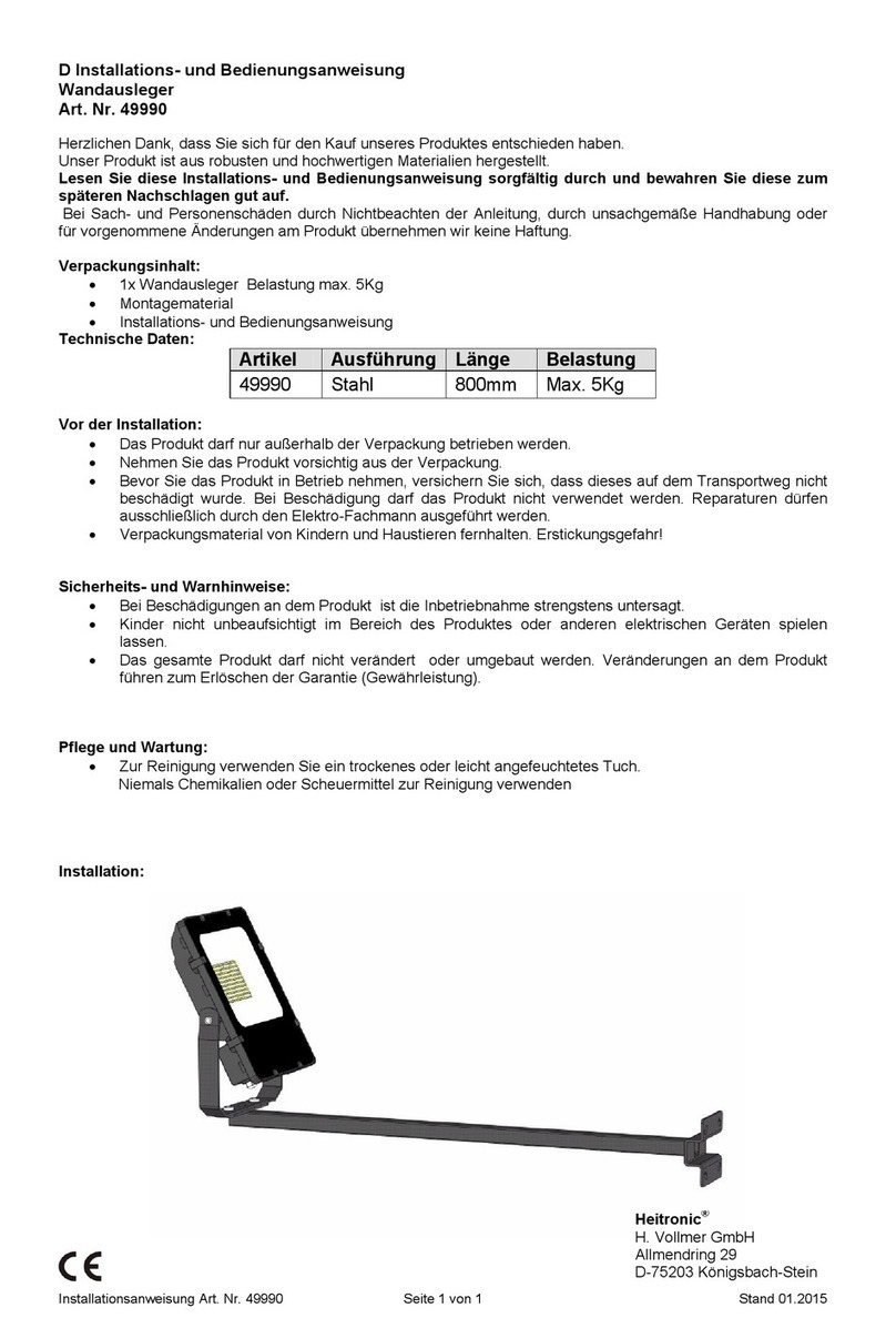 Heitronic 49990 Installation and operating instructions