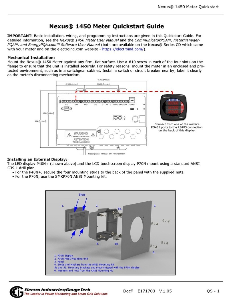 Electro Industries/GaugeTech Nexus 1450 quick start guide
