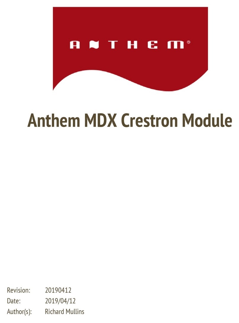Anthem MDX Crestron User manual