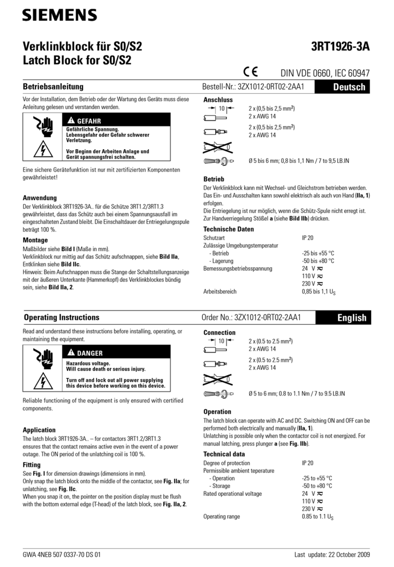 Siemens 3RT1926-3A User manual