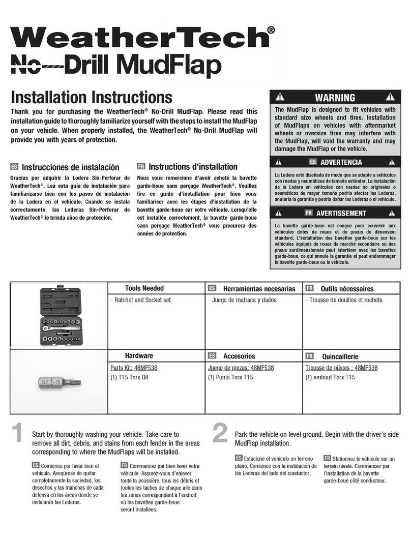 WeatherTech No-Drill MudFlap installation instructions