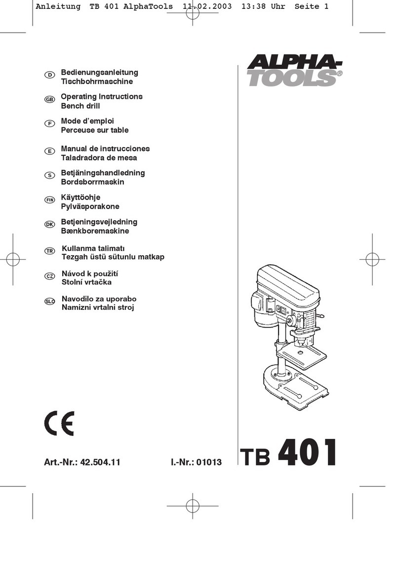 Alpha tools TB 401 operating instructions