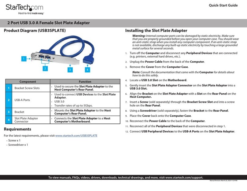 StarTech.com USB3SPLATE User manual