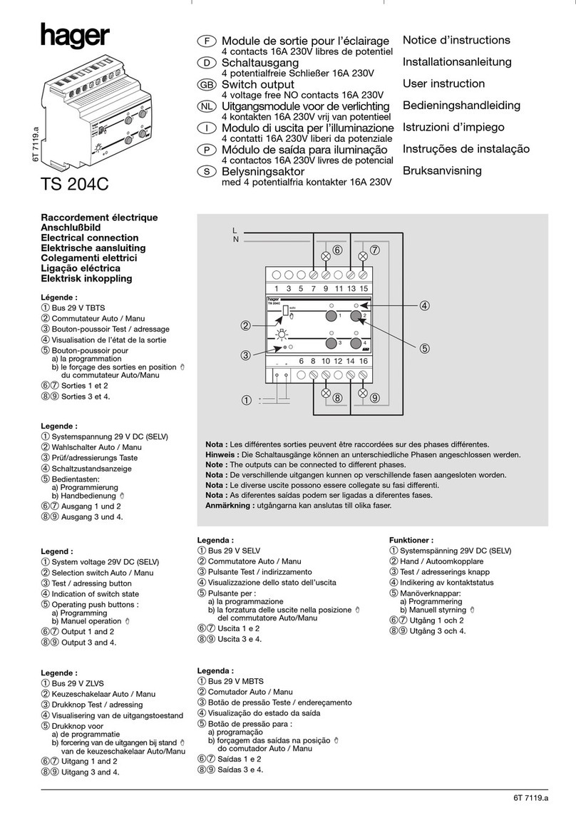 hager TS 204C User instruction