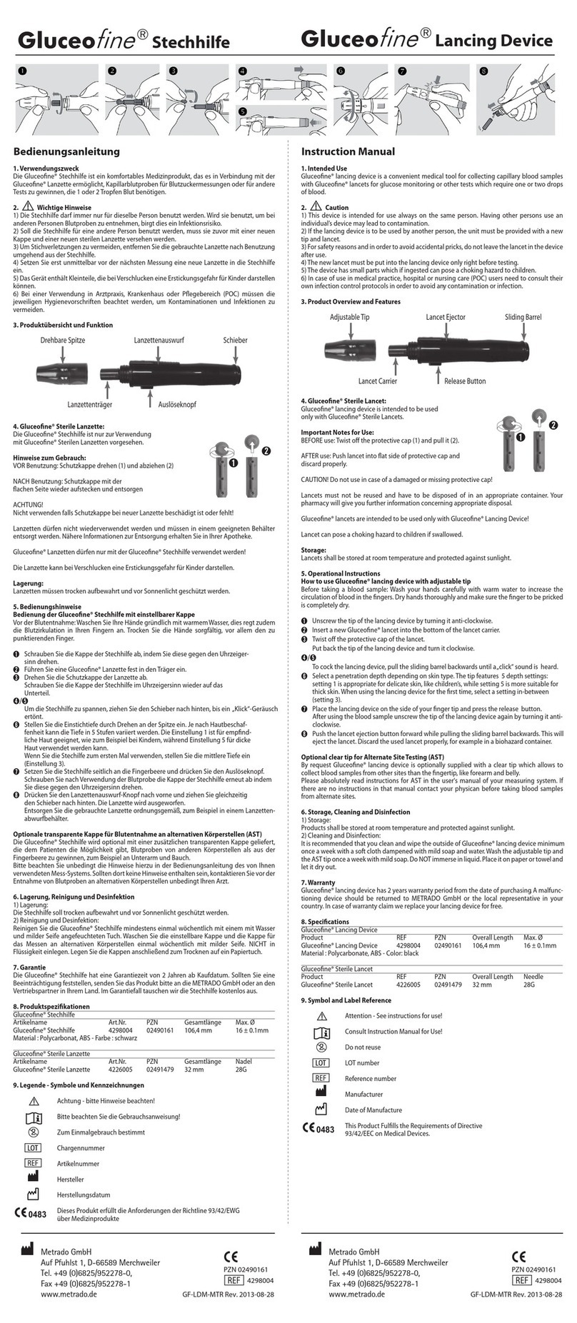 METRADO Gluceofine instruction manual