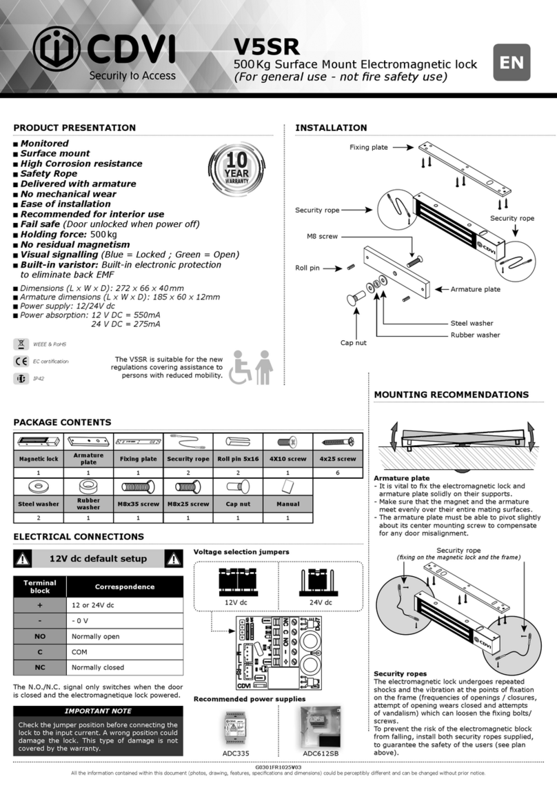 CDVI V5SR User manual