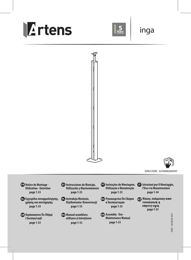 Artens inga Assembly, Use, Maintenance Manual Artens inga Assembly, Use, Maintenance Manual