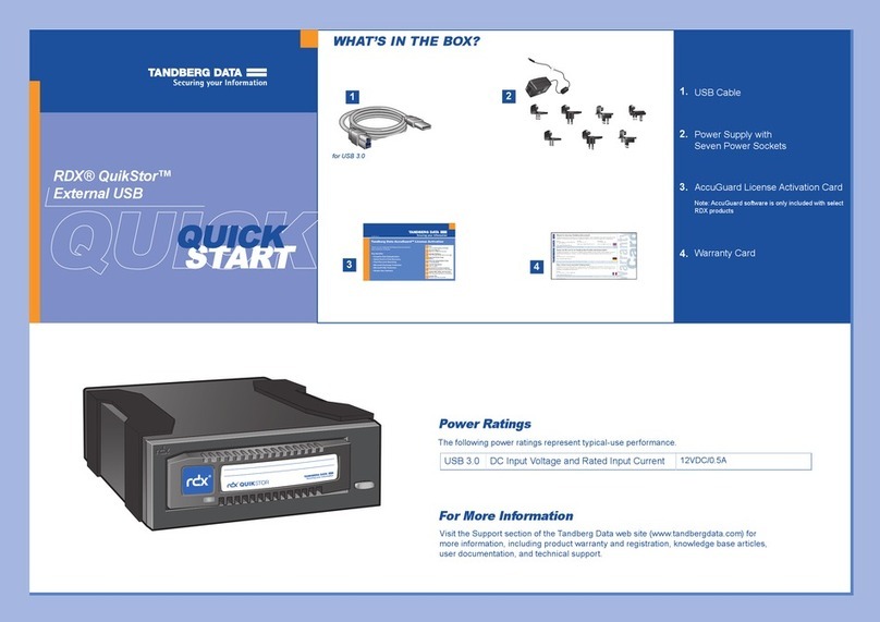 Tandberg Data RDX QuikStor User manual