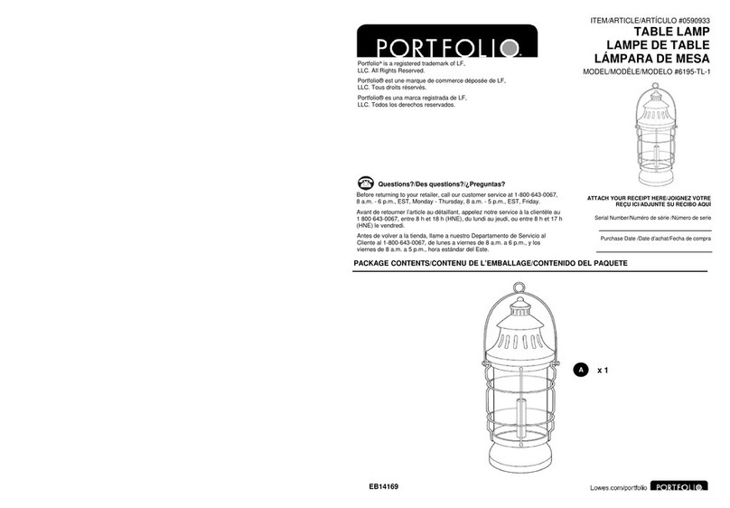 LF PORTFOLIO 6195-TL-1 User manual