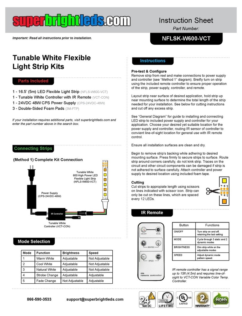 superbrightleds NFLSK-W600-VCT instruction sheet