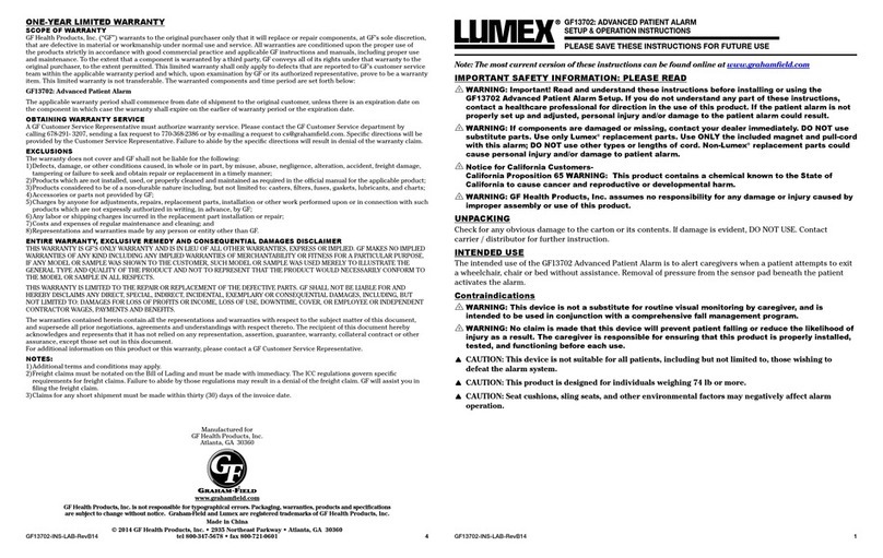 Lumex GF13702 Manual instruction