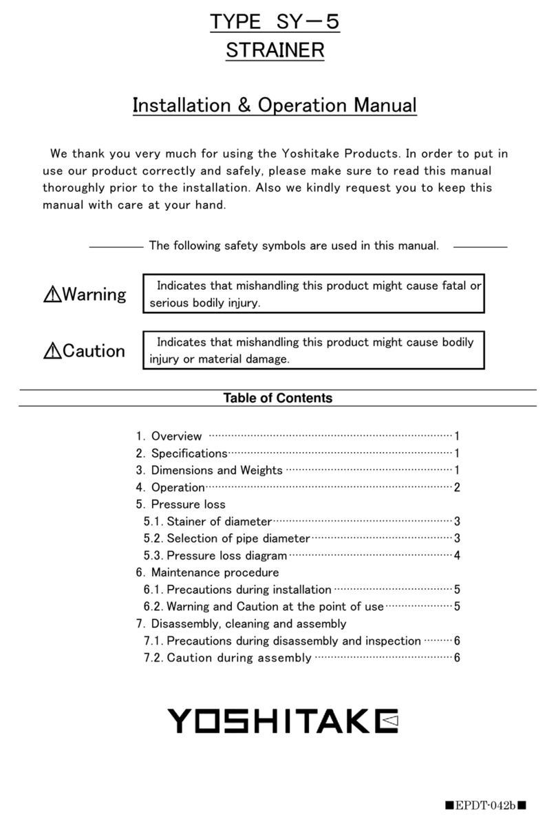 Yoshitake SY-5 Installation & operation manual