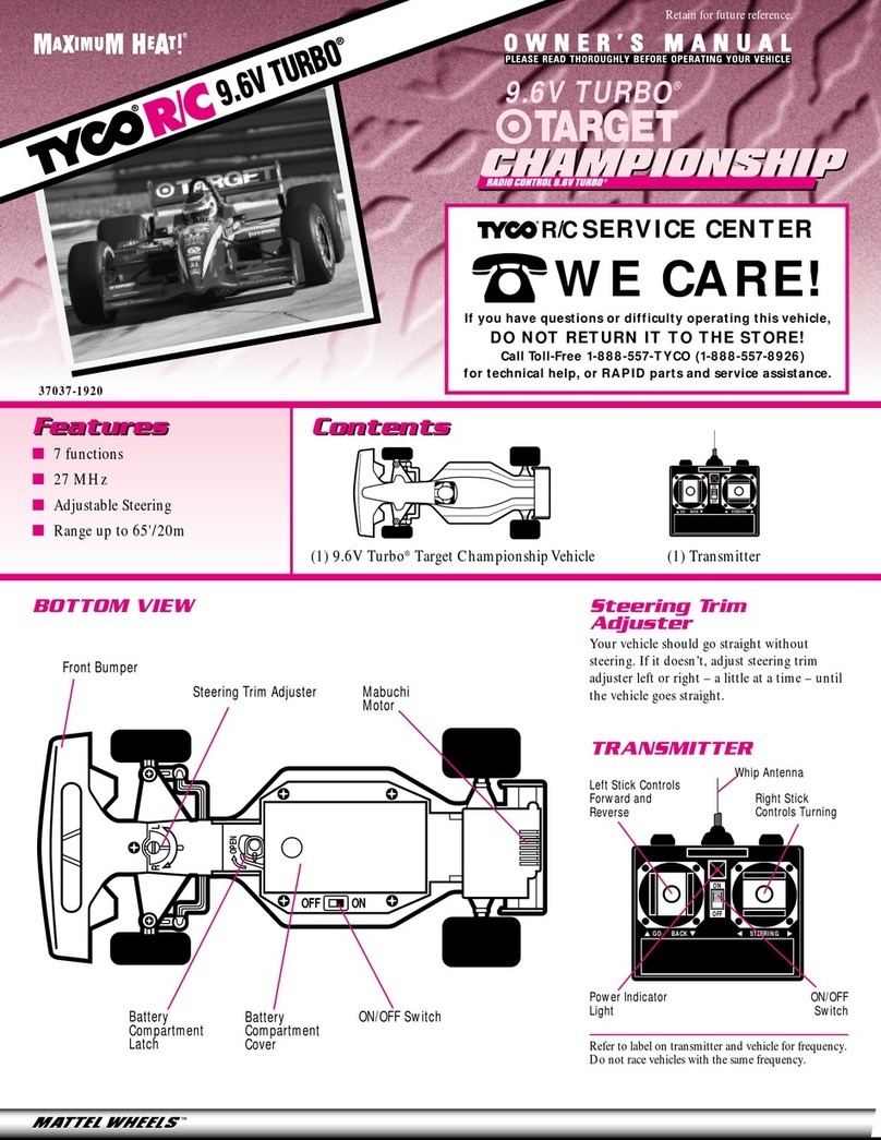 Mattel Wheels TYCO TARGET CHAMPIONSHIP 9.6V TURBO User manual