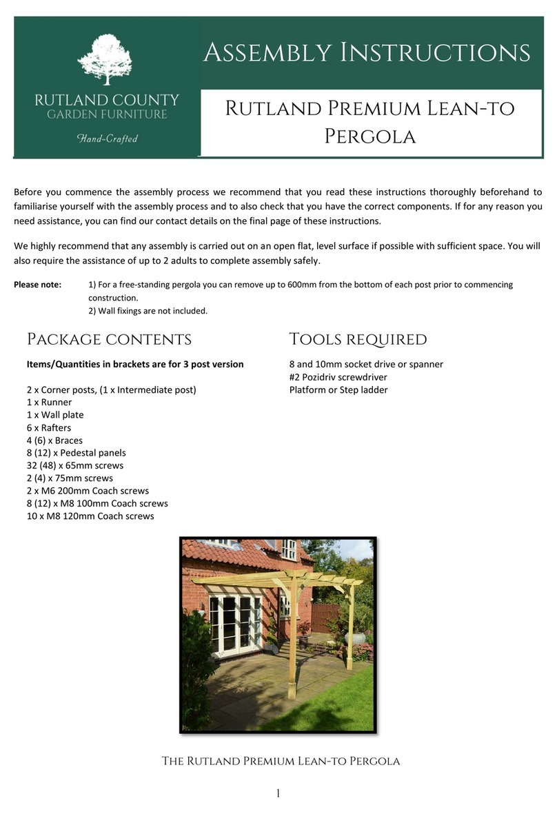 Rutland County Garden Furniture Premium Lean-to Pergola Assembly instructions Rutland County Garden Furniture Premium Lean-to Pergola Assembly instructions
