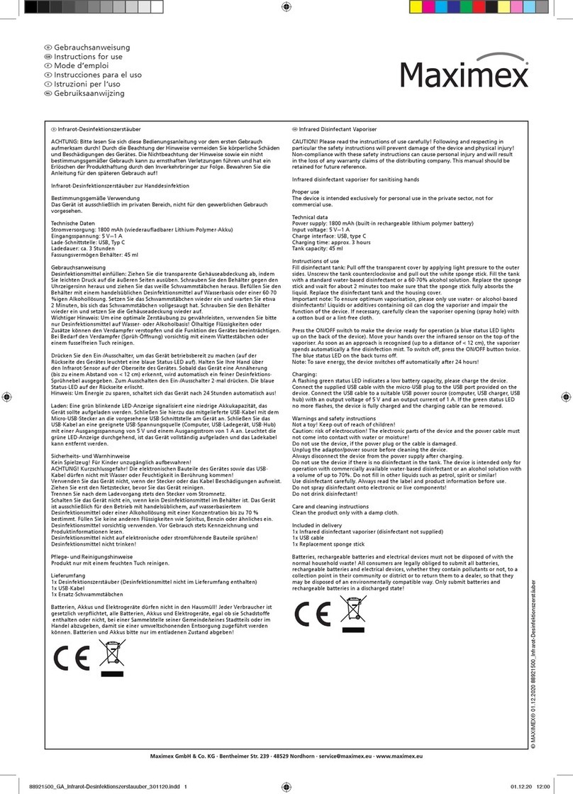 Maximex FORMA 88921500 Instructions for use