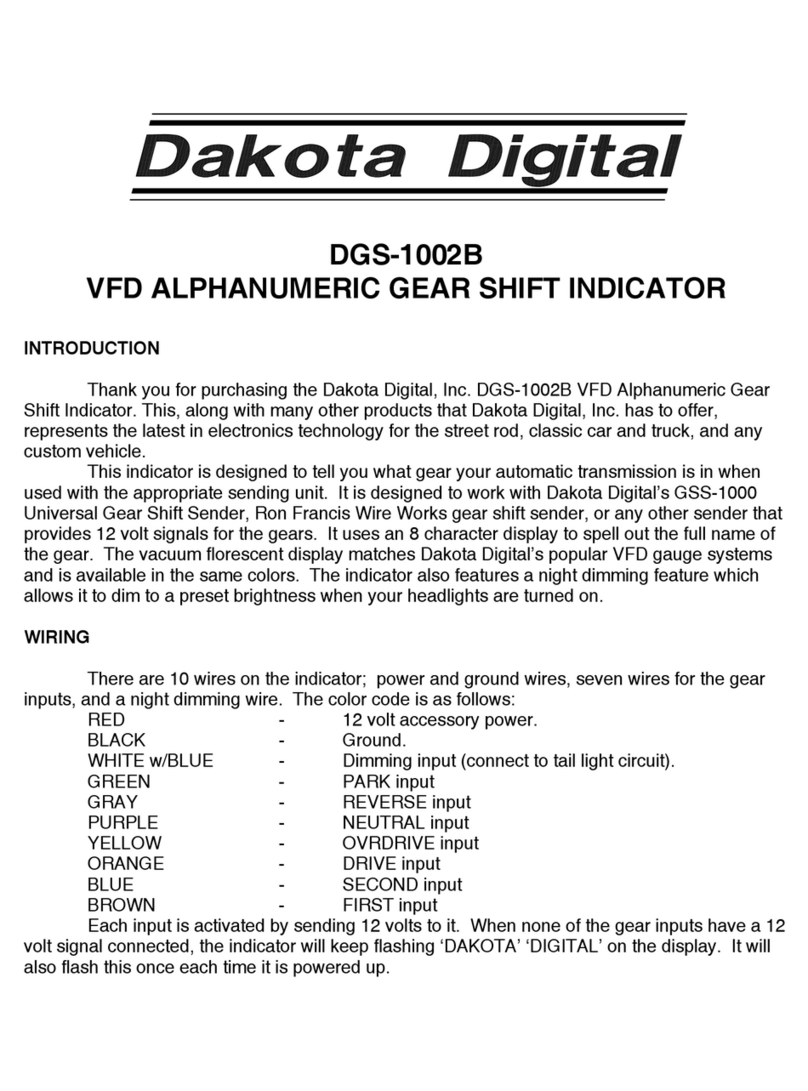 Dakota Digital DGS-1002B quick start guide