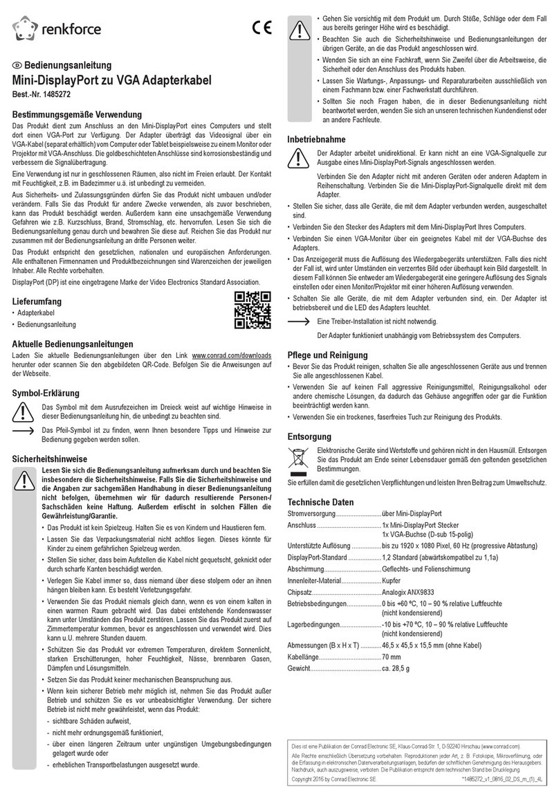 Renkforce 1485272 User manual
