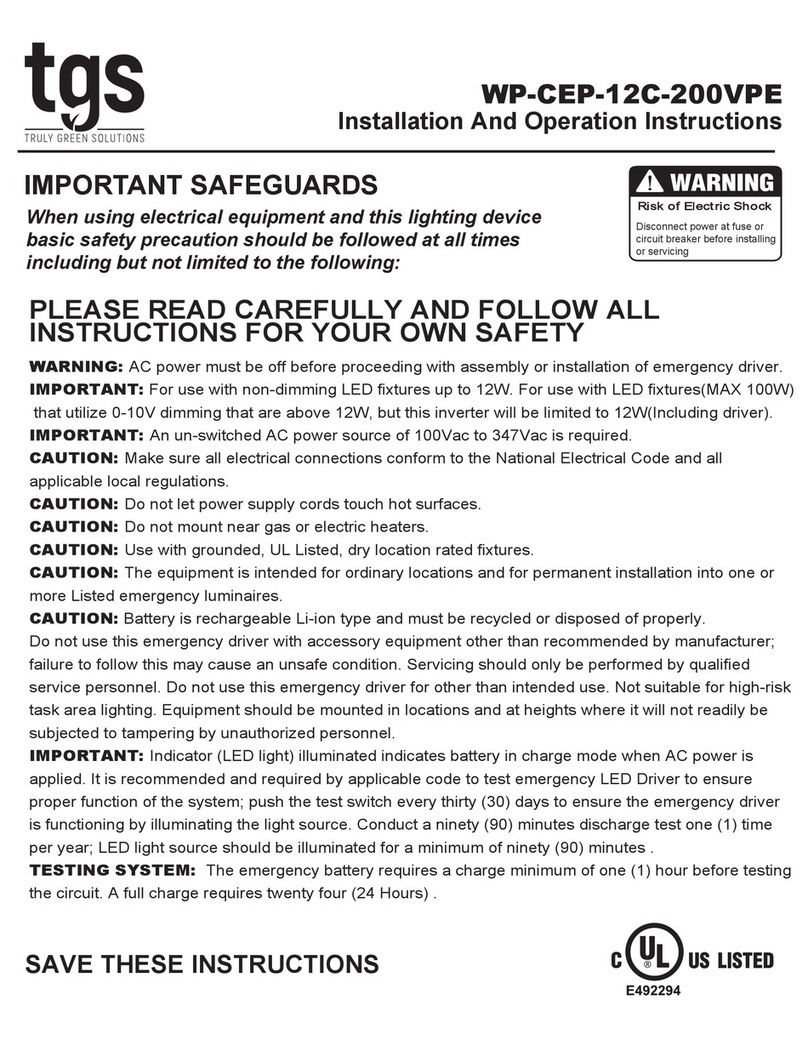 TGS WP-CEP-12C-200VPE Installation and operation instructions