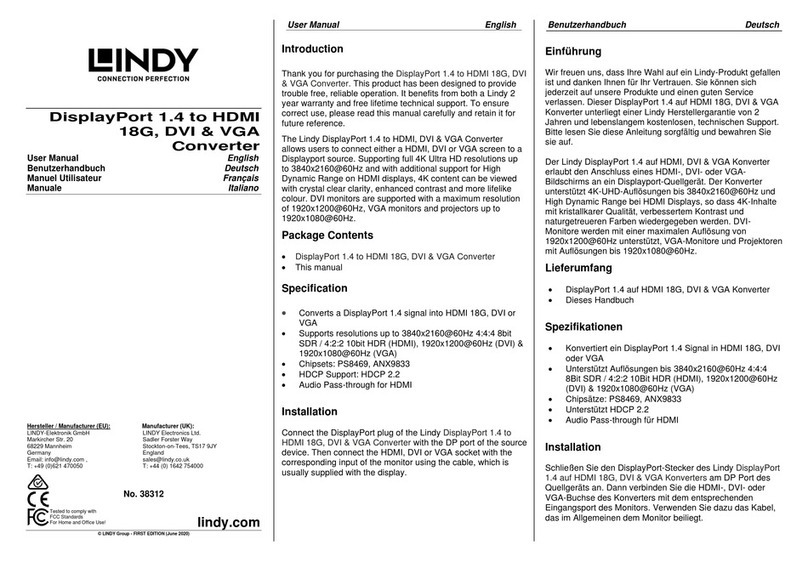 Lindy 38312 User manual