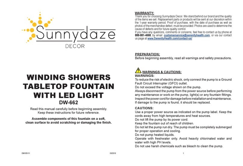 Sunnydaze Decor DW-662 manual