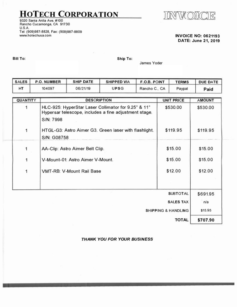 Hotech Advanced CT instruction sheet