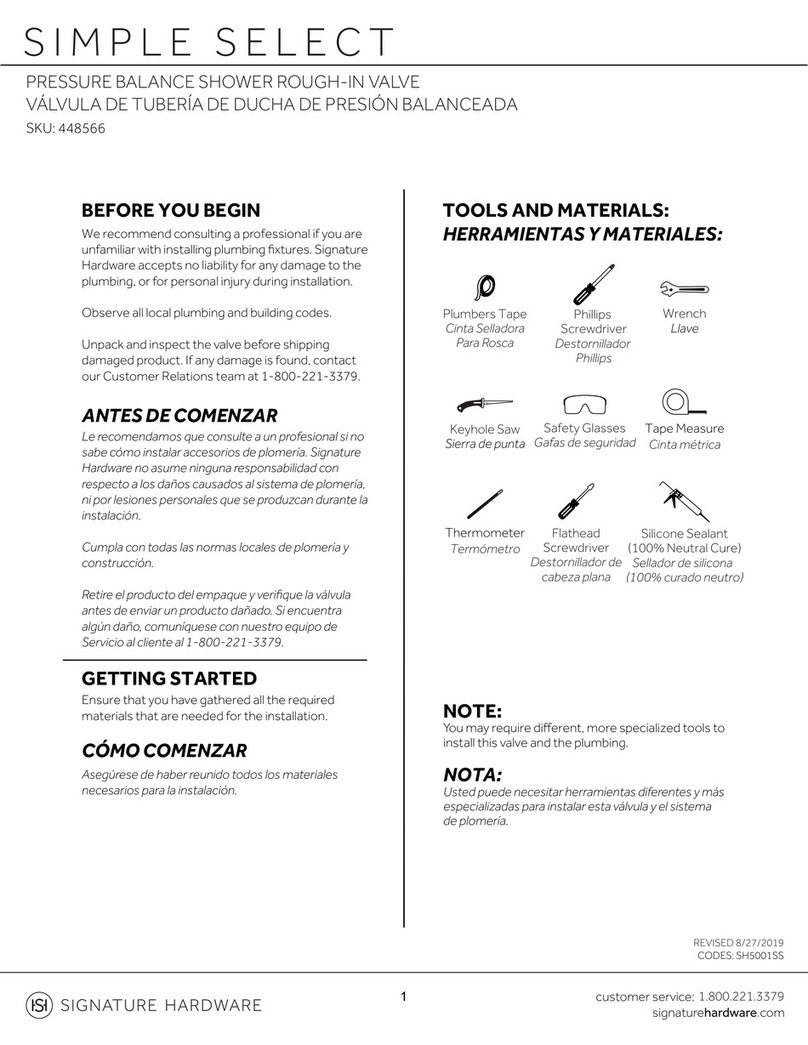 Signature Hardware SIMPLE SELECT 448566 quick start guide