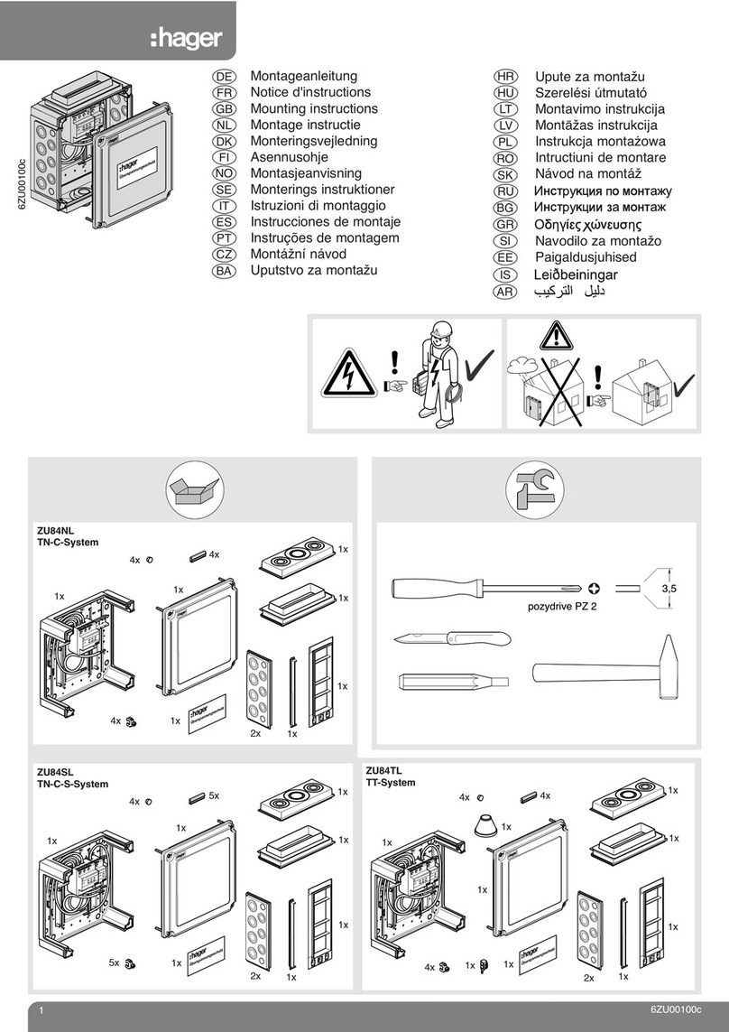 hager ZU84NL User manual